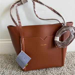 Pixie Mood Cognac Brown Structured Tote